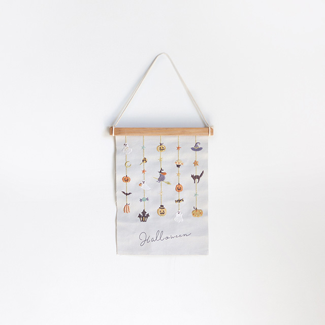ハロウィン刺繍ミニタペストリー HW668(ハロウィン 飾り タペストリー