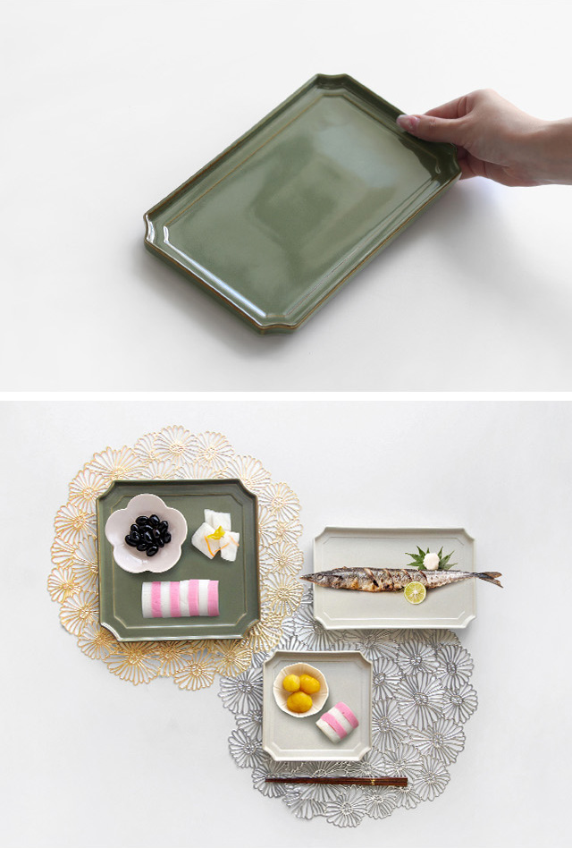 CDF etendue まひろ 長角皿(長皿 おしゃれ 和食器 プレート 皿 さんま