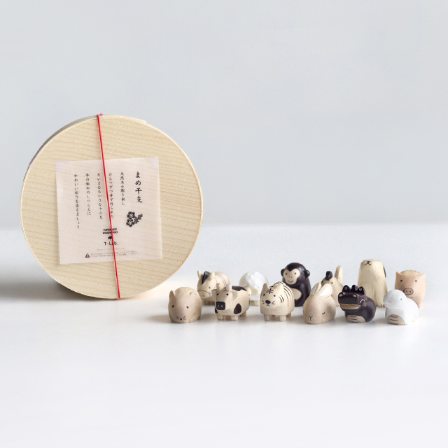 まめえとわっぱ木箱入り 十二支セット(干支の置物 馬 午 2026 午年 馬