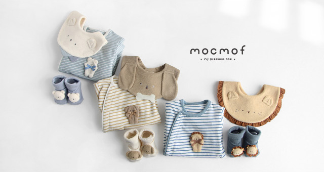 mocmof（モクモフ） アニマルロンパース＆スタイ＆ベビーソックス