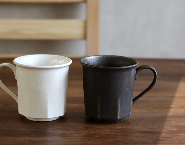 ANCIENT POTTERY Octagonal Mug cup 2個セット(マグカップ ペア 2人