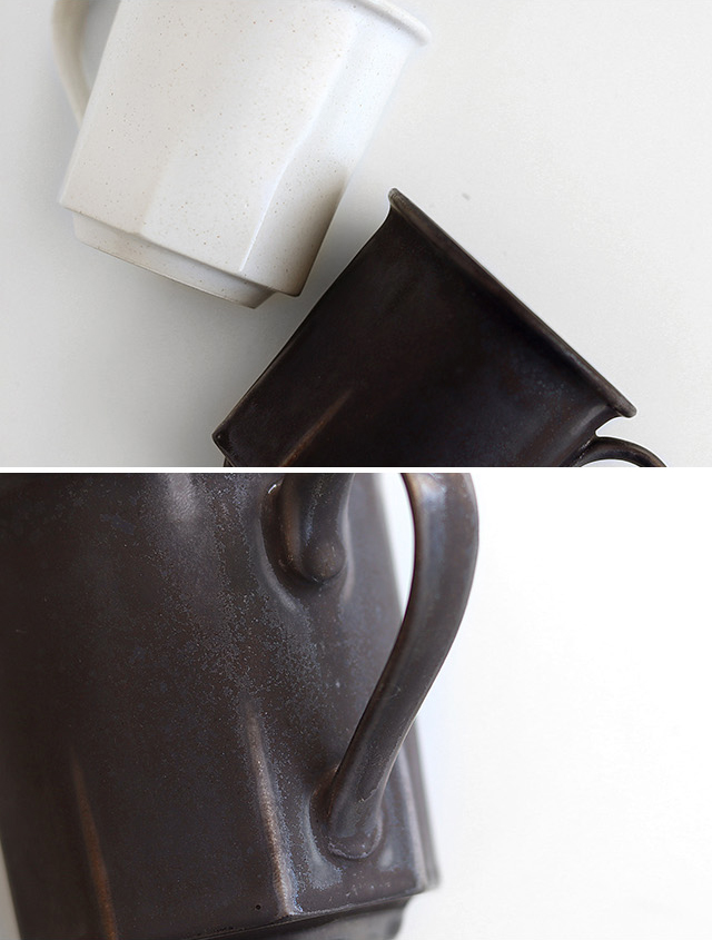 ANCIENT POTTERY Octagonal Mug cup 2個セット(マグカップ ペア 2人