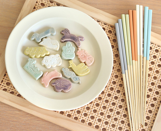 十二支 箸置き＋爽 箸セット(箸 箸置き セット 干支 動物 正月