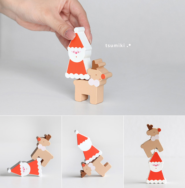 F.O.TOY BOX クリスマス 木製組み立てカラフルツリー＆積み木オブジェ