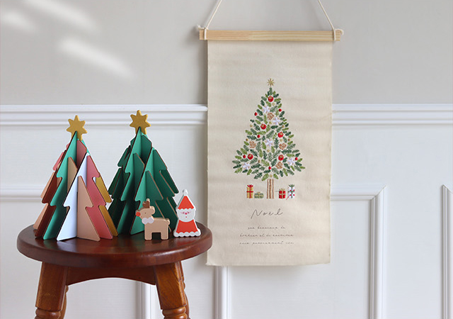 F.O.TOY BOX クリスマス 木製組み立てカラフルツリー＆積み木オブジェ