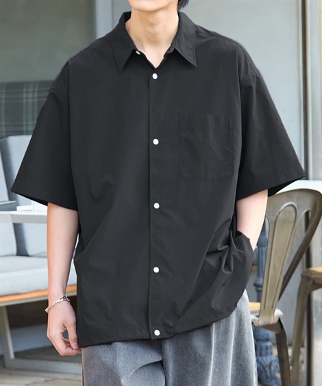 ニッセン（nissen） シャツ 五分袖 吸汗速乾 オーバーサイズ 裾ドロー