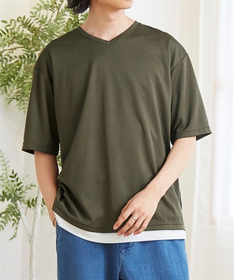 ニッセン（nissen） Tシャツ 五分袖 吸汗速乾 メッシュ オーバーサイズ