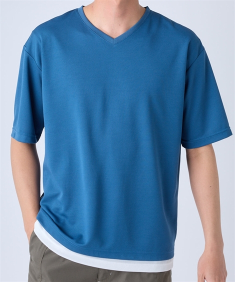 ニッセン（nissen） Tシャツ 五分袖 吸汗速乾 メッシュ オーバーサイズ