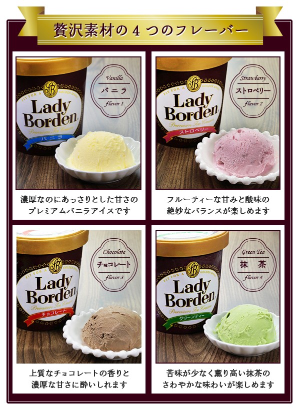アイスクリーム ギフト 送料無料  レディーボーデン パイント ４種類アソートセット