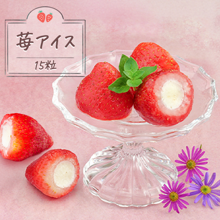アイス お菓子 スイーツ ギフト 2026 敬老の日 プレゼント 送料無料 れんにゅう入りいちご 15個入り お取り寄せ 練乳 冷凍 いちご 個包装 のし対応 | 