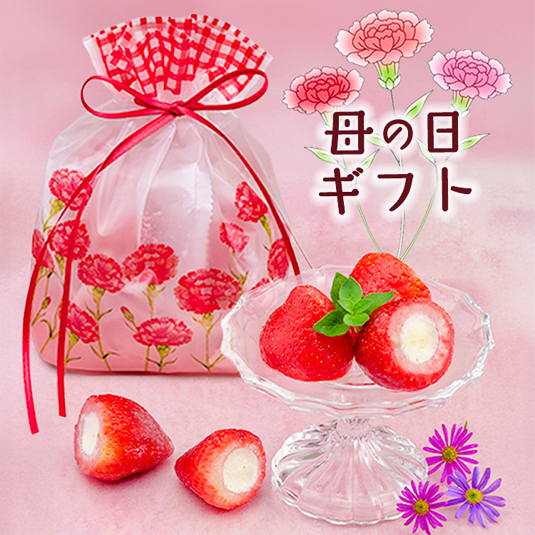 母の日 ギフト 2026 スイーツ お菓子 花 プレゼント いちご アイス 春摘み苺 10粒 ギフトセット 個包装 冷凍スイーツ 練乳アイス 個包装 贈答用 いちごアイス | 