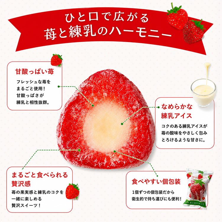 いちごアイス ギフト 苺スイーツ アイス スイーツ プレゼント いちご 誕生日 苺 イチゴ業務用 れんにゅう入りいちご (45粒) |  | 01