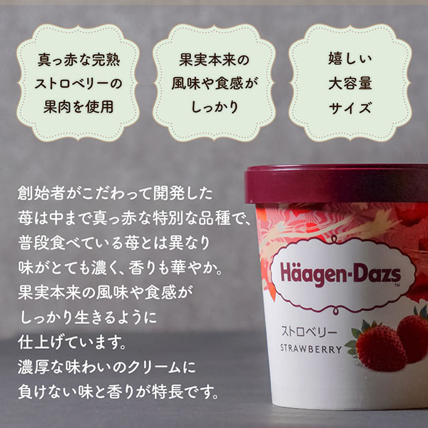 スイーツ ギフト アイスクリーム ファミリーサイズ ハーゲンダッツ パイント 473ml ストロベリー 苺 5個 セット 送料無料 プレゼント 誕生日 母の日 御祝い | ハーゲンダッツ | 02