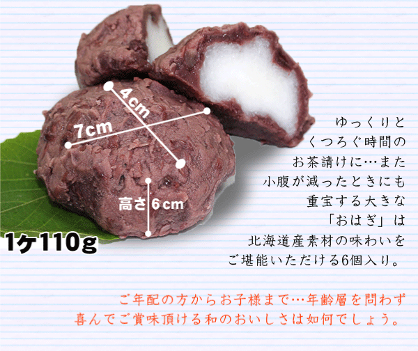 冷凍食品 業務用 和菓子 やわらか おはぎ 110ｇ×6個入 国産 :ytd00023:フードセレクト FBクリエイト - 通販 -  Yahoo!ショッピング