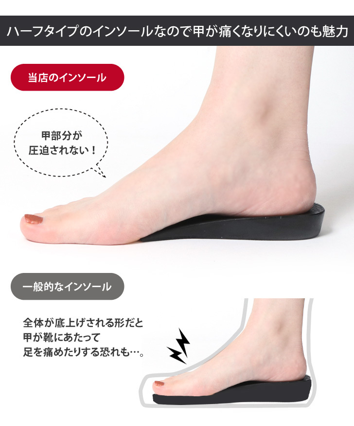 インソール かかと 身長アップ 2cm シークレット 美脚 レディース メンズ 中敷き ハーフ 衝撃吸収 クッション スニーカー ポイント消化  :acz00142:FES - 通販 - Yahoo!ショッピング