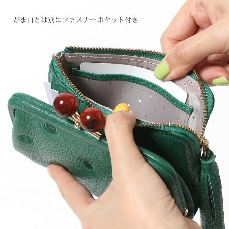 percheペルケ♡がま口♡二つ折り財布♡イエロー♡ 山羊革♡【新品未使用】 perche ペルケ 財布 二つ折り がま口 レディース 本革 ブランド