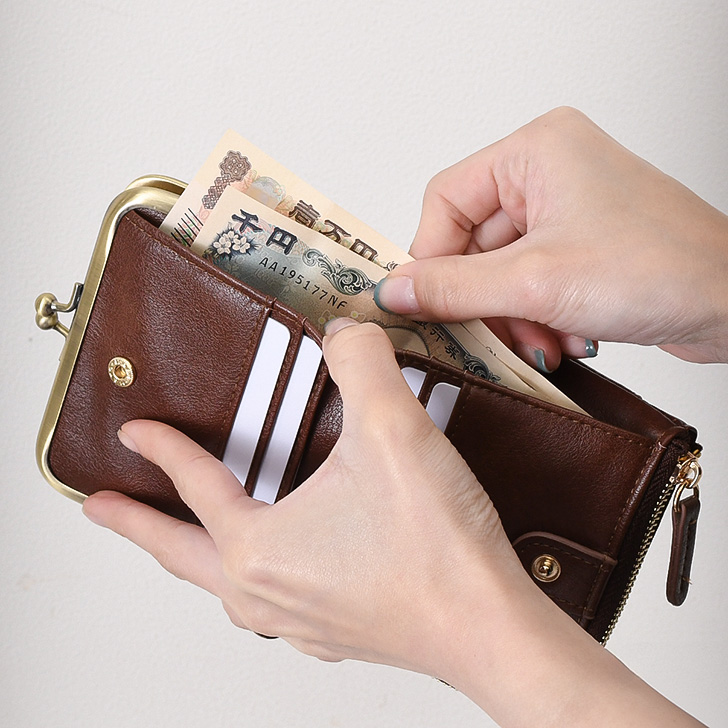 財布 レディース メンズ 二つ折り コンパクト がま口 小銭入れ コイン