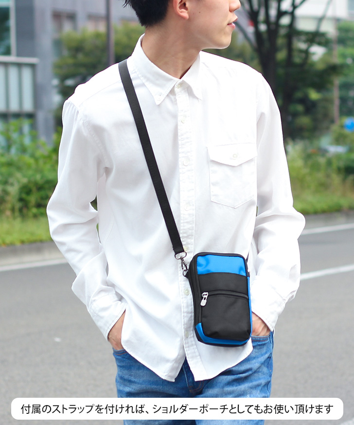 スマホショルダー ポーチ メンズ スキミング防止ポケット マルチポーチ