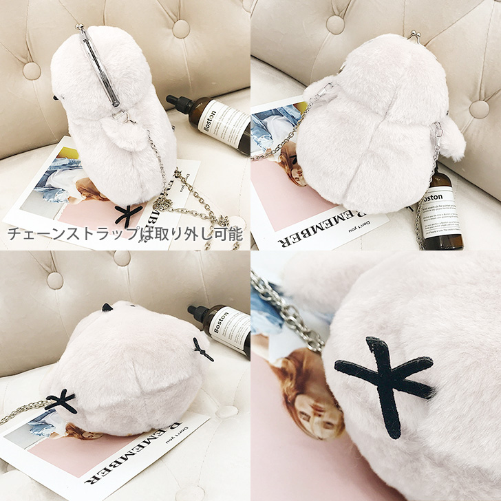 シマエナガ ぬいぐるみ ショルダー ポーチ バッグ ポシェット がま口