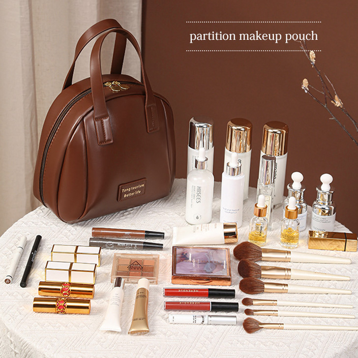 メイクポーチ 大容量 自立 化粧 コスメ バッグ PUレザー 縦型 可愛い
