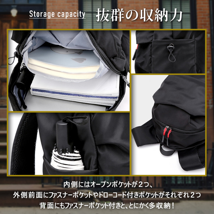 リュック メンズ レディース 大容量 軽量 通学 通勤 黒 リュックサック