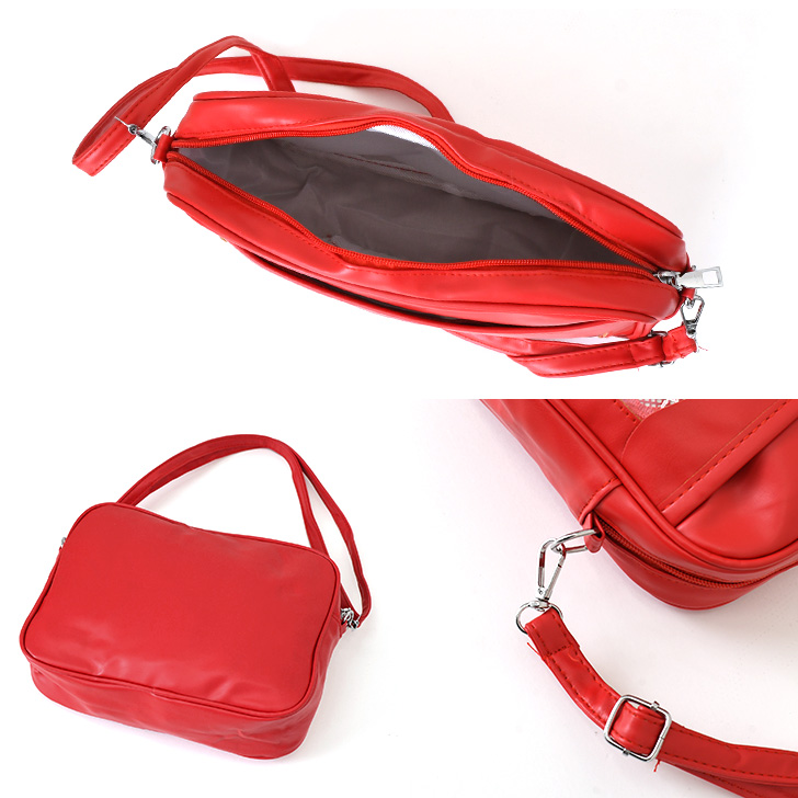 赤いバックの少女 痛バッグ ショルダーバッグ レディース メッシュボード付き 缶バッジ