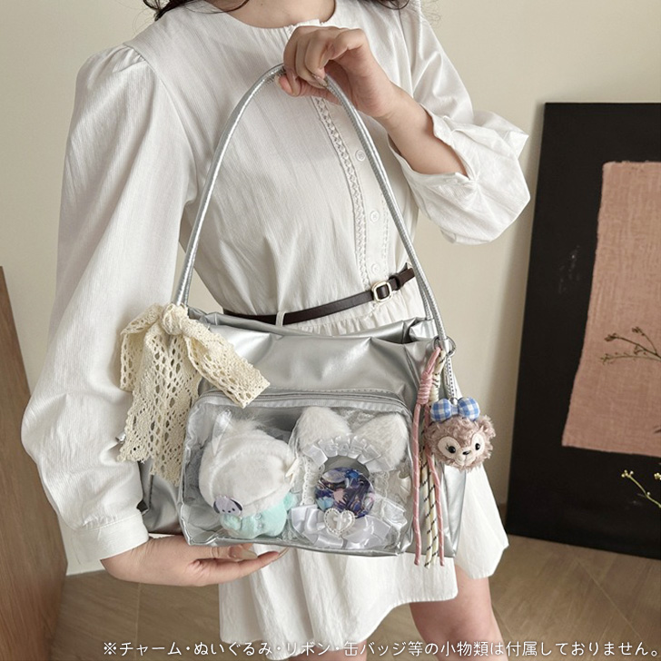 痛バッグ ぬいぐるみ ぬいバッグ ぬい活 グッズ 缶バッジ クリア 透明