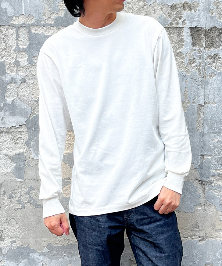 Hanes（ヘインズ） Tシャツ メンズ レディース 長袖 綿 白 無地 SHIRO
