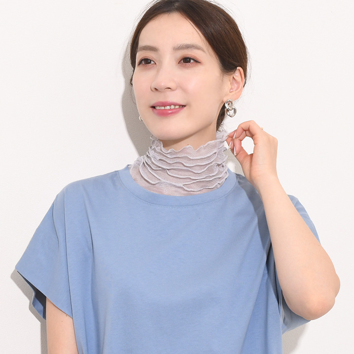 海外から輸入 付け襟 レディース メッシュ タートル ハイネック ネック 服＆ファッション小物