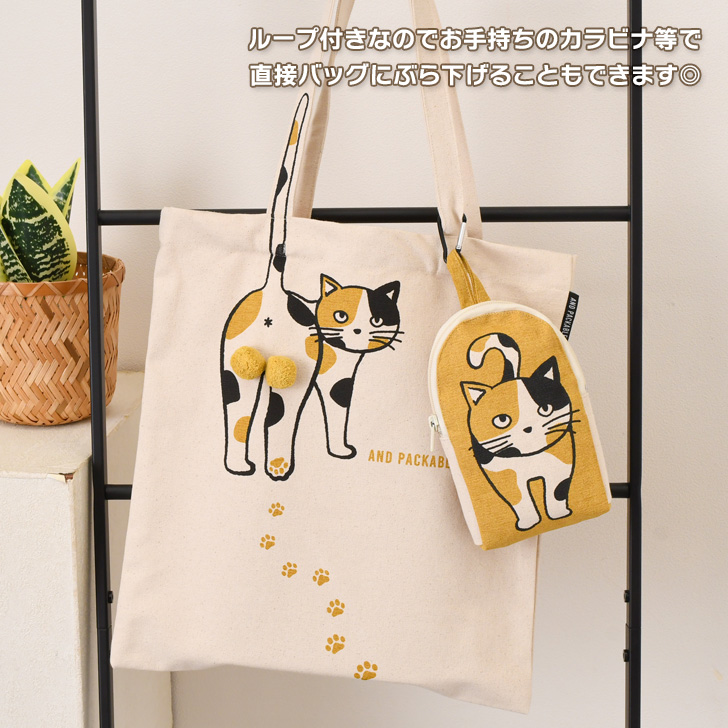 可愛い猫パネル保冷・保温バッグ型ケース-5 お取り置き中（4/2） AND PACKABLE（アンドパッカブル） ポーチ 小物入れ ネコ ZPO