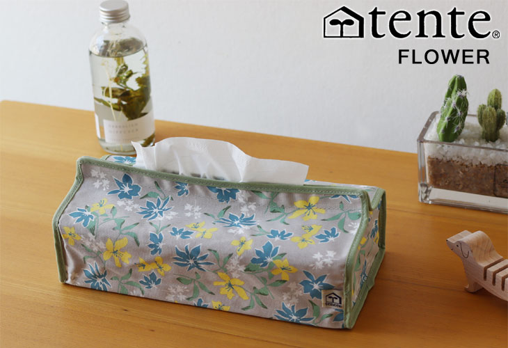 tente（テンテ） ティッシュボックスカバー FLOWER（ティッシュカバー