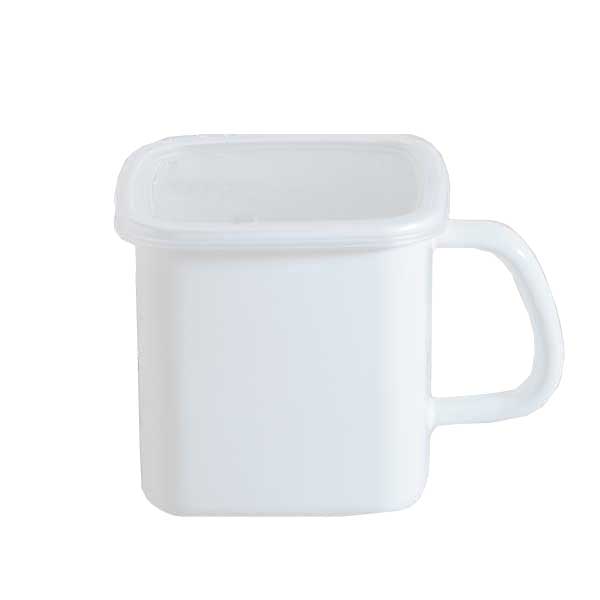 野田琺瑯 ホワイトシリーズ 持ち手付ストッカー シール蓋付（ほうろう 保存容器 角型 丸型） | 野田琺瑯 | 03