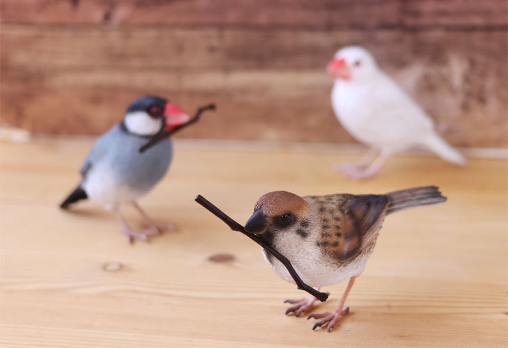 バーディ ビル スパロー（鳥の置物 リアルな鳥 ペット インテリア