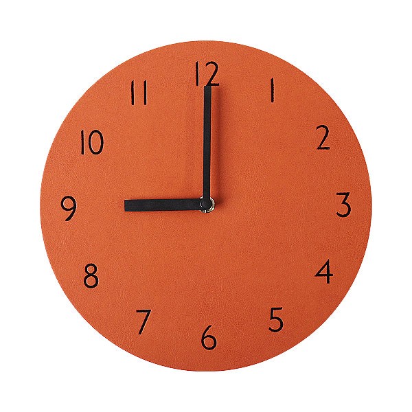 サンドウィッチ レトロレザークロック（フェイクレザー 革 軽量 掛時計