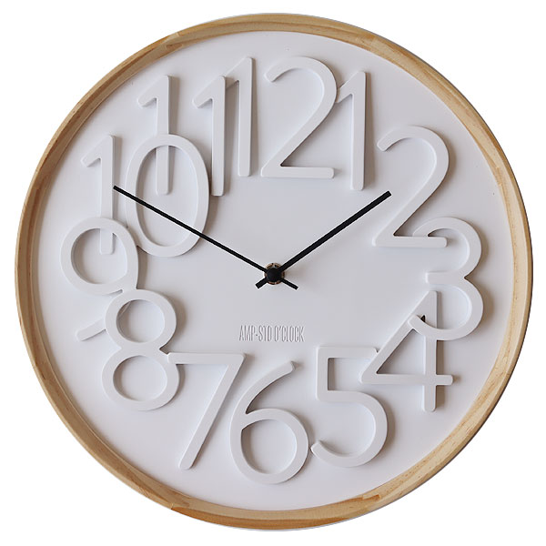 AMP STD CLOCK CARVING SERIES（木製 シンプル 壁掛け ウォールクロック おしゃれ ナチュラル） |  | 01