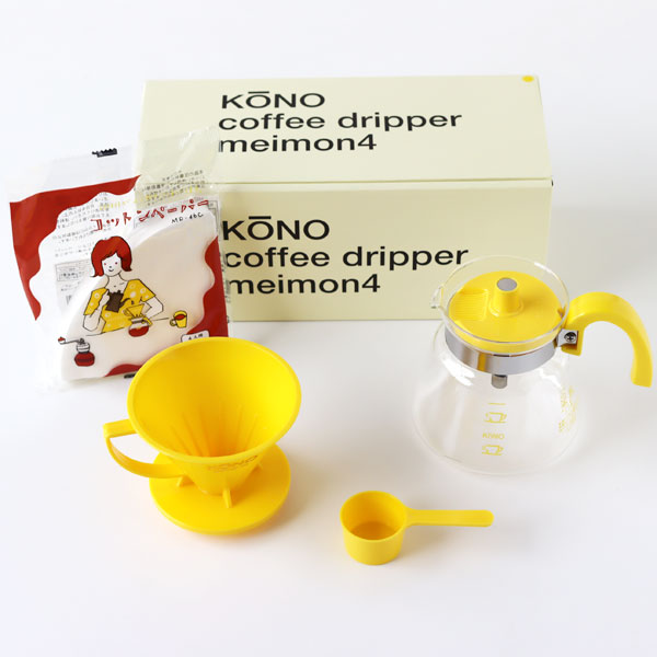 KONO式名門コーヒードリッパーセット（ウッドハンドル/桜）4人用