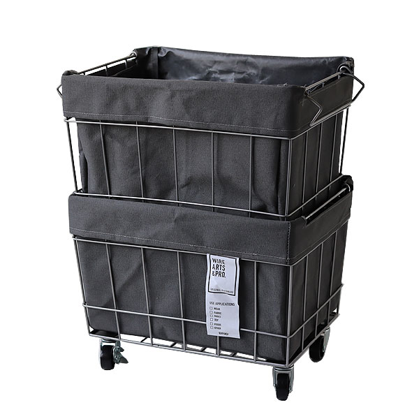 BRID STACKING BASKET 2 with CASTER WASHABLE COVER（ワイヤー