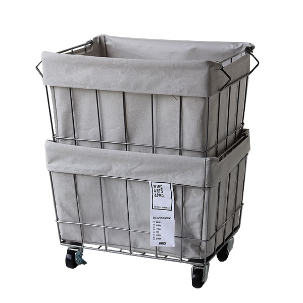 BRID STACKING BASKET 2 with CASTER WASHABLE COVER（ワイヤーバスケット かご カゴ キャスター付き 2段 積み重ね 収納ボックス ストレージ） |  | 03