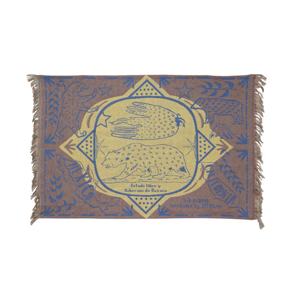 OAX Throwket オアハカ スローケット SMALL（ブランケット マット メキシコ ウッドカービング マンドリル カリフォルニア グリズリーベア 市松模様） | DETAIL | 02