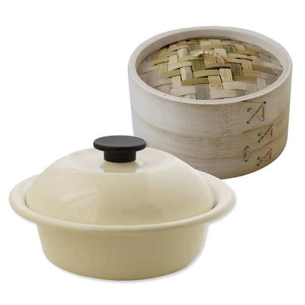 野田琺瑯ココナベせいろ（蒸篭 蒸籠 セイロ 蒸し料理 せいろ蒸し 一人