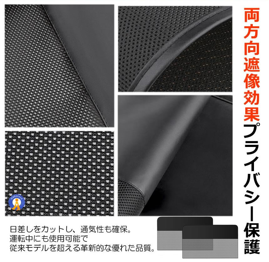 車サンシェード 左右セット マグネットカーテン メッシュ 遮光シート