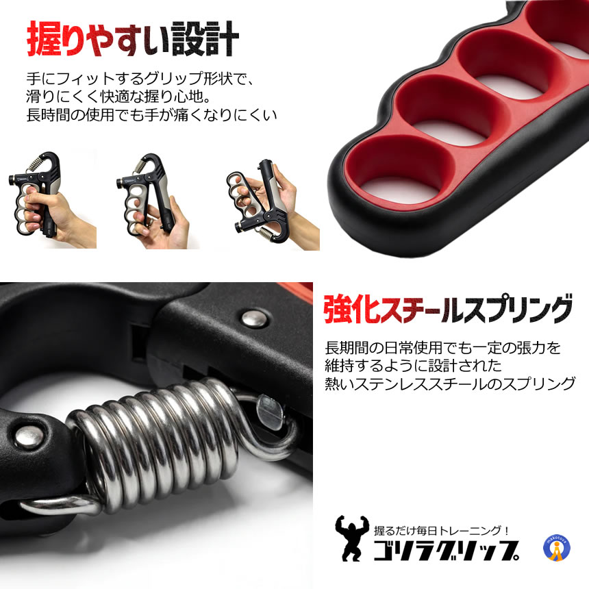 2個セット ハンドグリップ 握力トレーニング 5?100kg 負荷調節式 筋