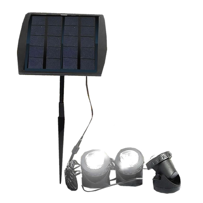 2個セット 3灯 ソーラースポットライト ソーラー充電式 3灯LEDライト