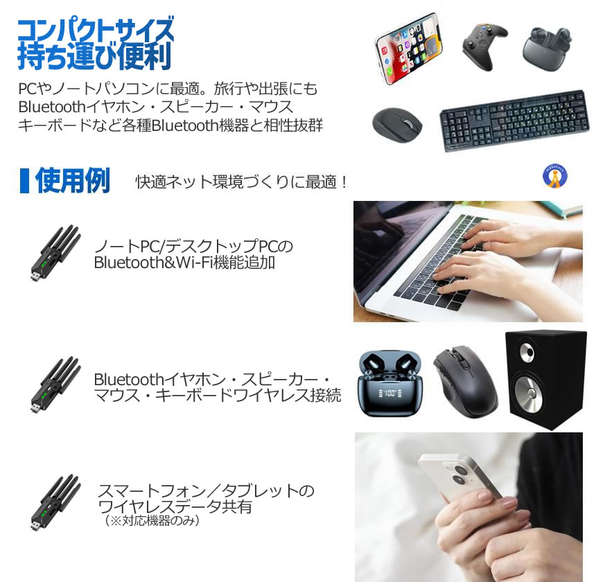 2個セット Wi-Fiアダプター Wi-Fi6 USB3.0 900Mbps対応 高速 USB
