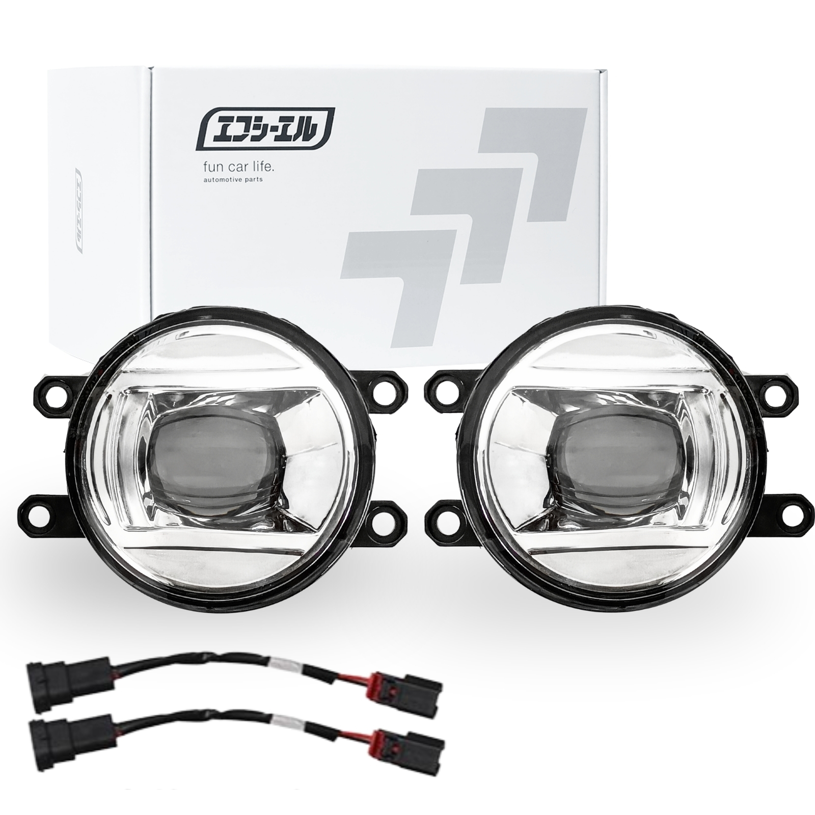 フォグランプ ユニット レンズ 後付け 純正led 交換 クリア 汎用 補修用 トヨタ 日産 スズキ 三菱 ダイハツ ホンダ | fcl. | 02
