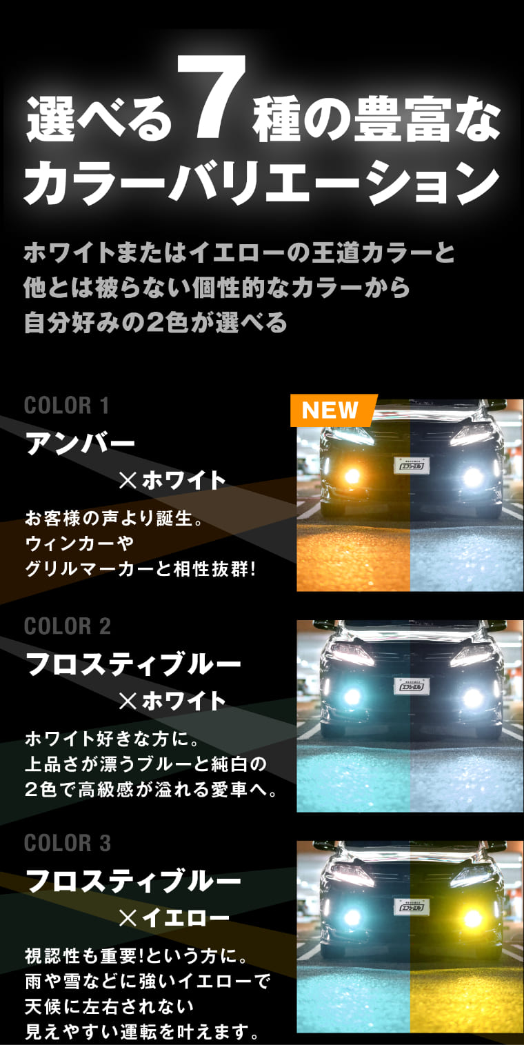 7種のカラーバリエーション
