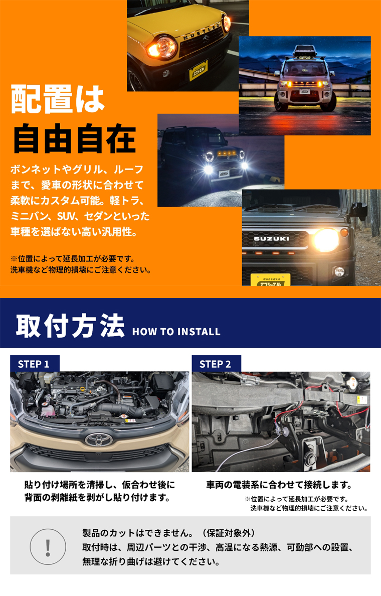 側面発光ドレスアップランプ