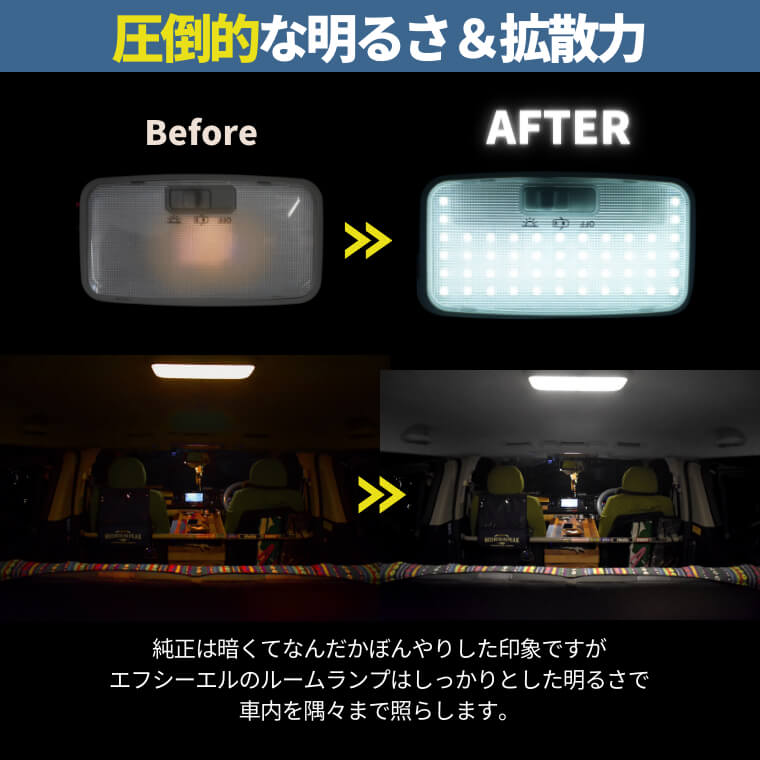 ハイエース 200系 led ルームランプ 調光 スーパーgl 新型 7型 6型 1型