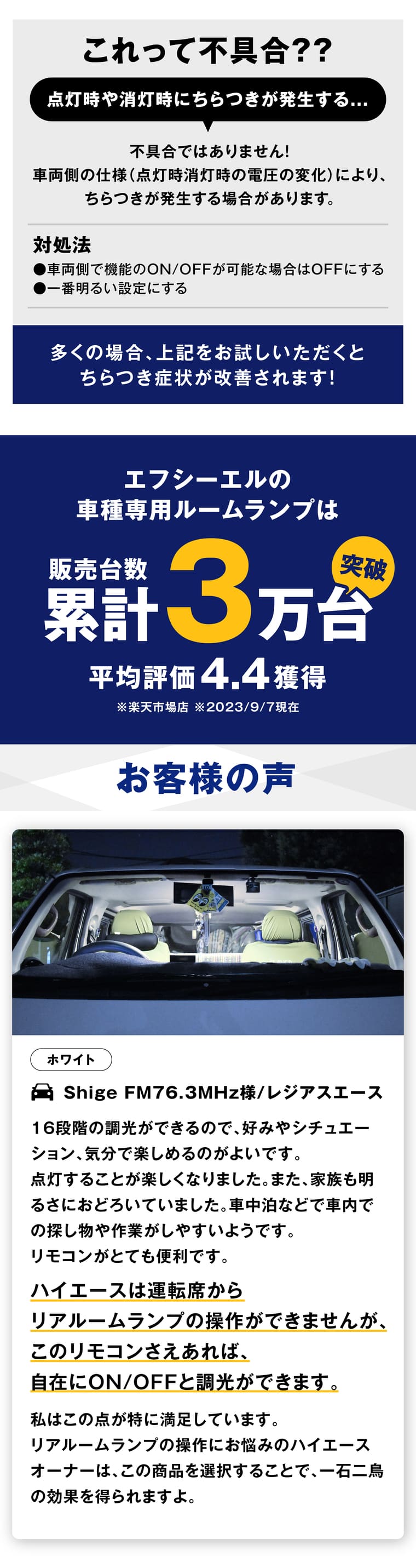 ちらつき 対処法 累計3万台突破 お客様の声