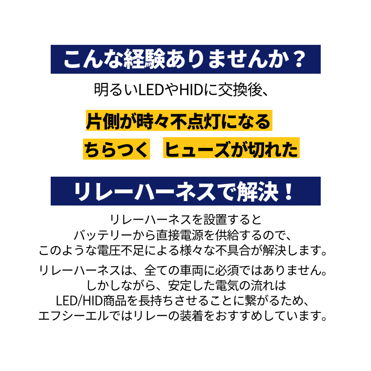 片側不点灯やちらつき、ヒューズ切れを解決